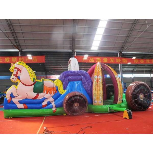 Beautiful Commercial Inflatable Water Slides , Carriage Style Blow Up Water Slide