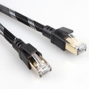 Quality Outdoor Indoor Cat8 Patch Cable Nylon Braided 26AWG 40Gbps 2000MHz S/FTP for sale