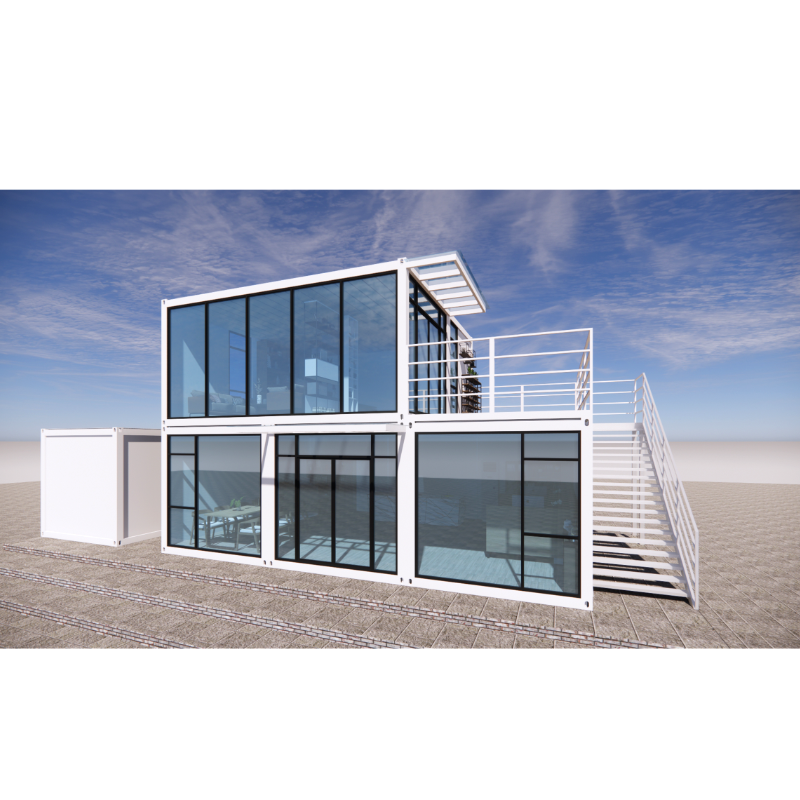 Office Modified Shipping Container for Outdoor Company Steel Modular Double-Story Prefabricated Combination Container Houses