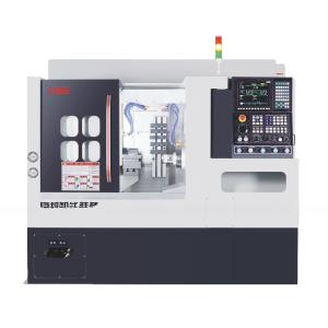 High Rigidity Automated Dual Spindle Lathe Easy To Operate 2 Channels Hydraulic System
