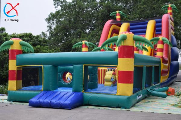 Customized Giant Inflatable Palm Tree Slides Inflatable Bouncy Castle With