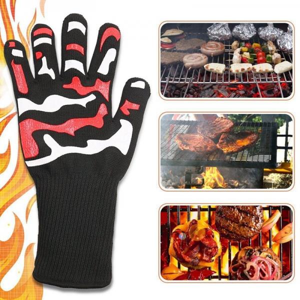 Buy 932F Heat Resistant Oven Gloves High Temperature 100% White Cotton Lining at wholesale prices