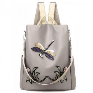 Quality 3d Embroidery Dragonfly Travel Polyester Womens Fashion Backpack for sale