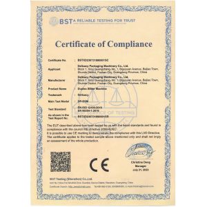 Delicacy packaging machinery co., ltd. Certifications