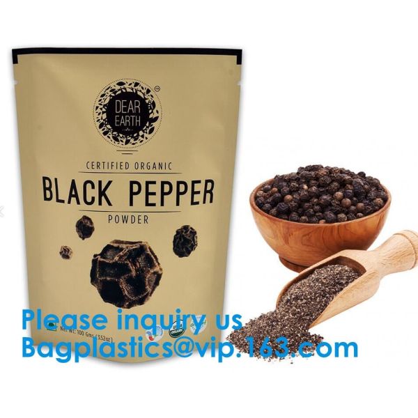 SIDE GUSSET COFFEE BAGS,STAND UP COFFEE BAGS,KRAFT PAPER COFFEE BAGS Foil Zip Lock Stand Up Food Pouches Bags with Notch