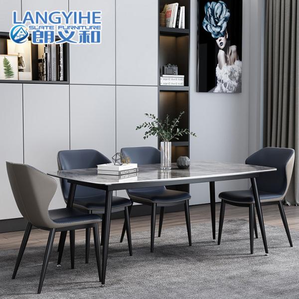 Buy Scratch Resistant Modern Rectangular Dining Tables Rock Slab Household at wholesale prices