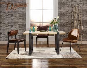 Quality Modern Dining Room Tables Furniture , Wooden Kitchen Dining Tables Metal Frame for sale