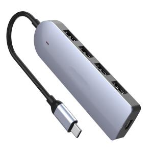 Portable USB Type C To USB 3.0 Hub 5 in 1 with PD Port Broad Compatibility