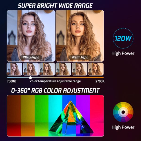 LED Video Flat Panel Light GL Series 120w Dimmable Portable 2700k-7500k Studio Photography Light