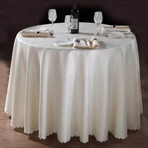 Quality 100%polyester minimatt round table cloth/hotel table cloth/wedding table cloth/jacquard textile could match with napkin for sale