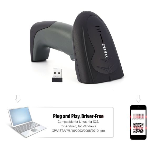 YHDAA Wireless Barcode Scanner 2D Automatic Handheld Scan QR Code Machine