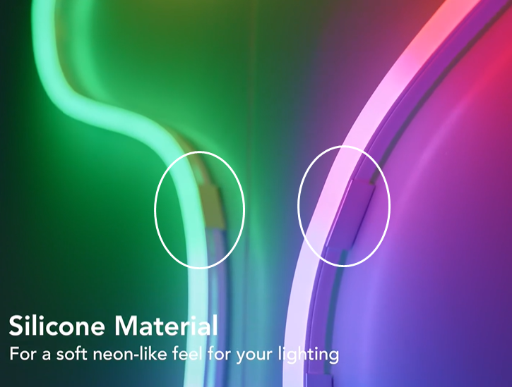 Bluetooth APP Control RGB LED Neon Strip Light 10ft With 16 Million DIY Colors Dimmer