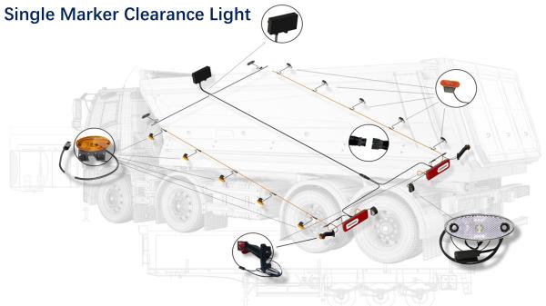 Buy Quick Click-In Overmold Connector for Single Marker Clearance Lights with Optimized Cable Specifications at wholesale prices