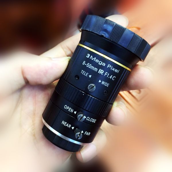 Manual iris lenses, 8-50mm Camera Lens for Industry Microscope Camera, C mount, 3.0MP