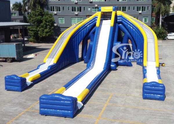 Buy 10m high adults giant inflatable triple water slide for water occasions entertainment at wholesale prices