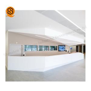 Quality Acrylic Solid Surface Reception Desk Joint Invisible Semi Matt SGS for sale