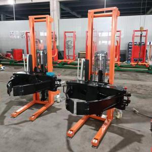Manual paper roll pallet stacker Roll turning stacker for clamping upright paper