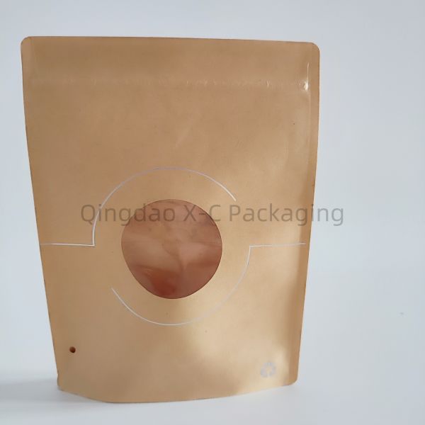 Open Top Plain Design Kraft Paper Bag , Custom Printed Brown Paper Shopping Bags
