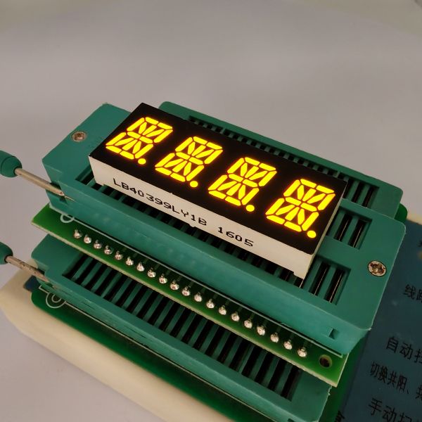 4 Digit 16 Segment Yellow Alphanumeric LED Display for Instrument Panel