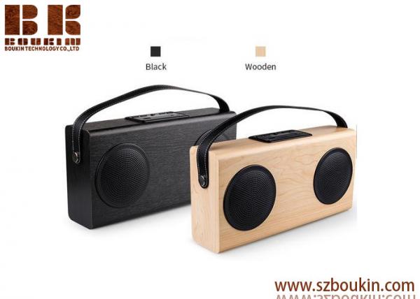 Buy 2018 newest wooden stereo wireless speaker bluetooth portable music mini subwoofer speaker at wholesale prices