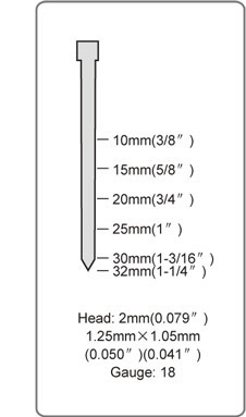 18ga. Air Brad Nailer Pneumatic Nail Gun for Furniture 32mm Degree of Automation