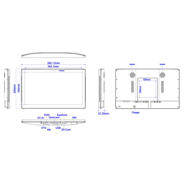 Intelligent POE Android Tablet Multi Language For Meeting Room Booking