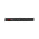 6 Way IEC Type PDU Extension Socket With On/Off Switch, Overload Protector