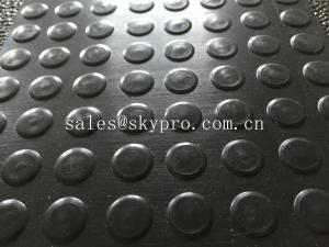 Quality Low high round / coin / button rubber mat black non - slip rubber mattress for sale