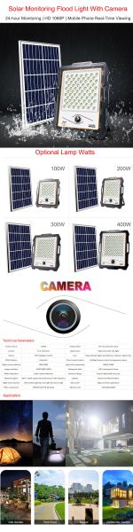 100w 200w 300w 400w Solar Powered LED Street Lights WIFI 4G Control CCTV Camera