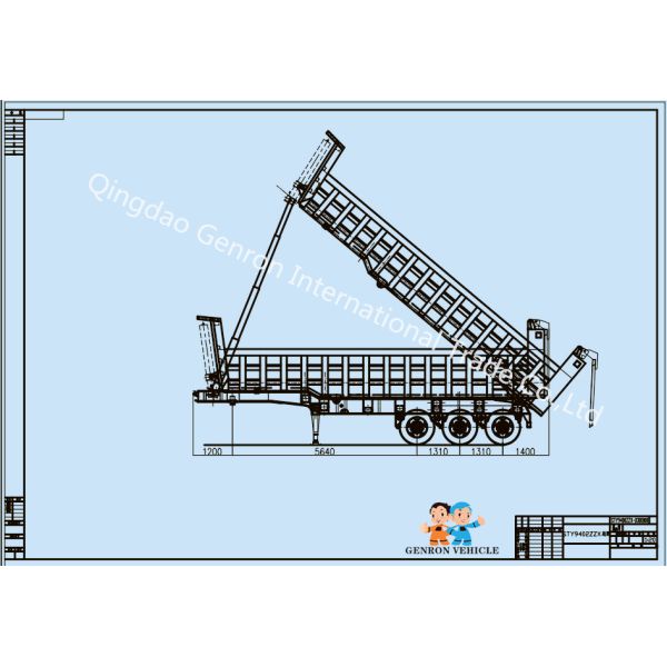 Reinforced Mechanical Suspension 60 Tons Dump Semi Trailers