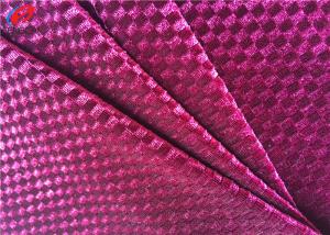 China Polyester Engraving Printing Knitted Stretch Velvet Fabric , Shiny Tartan Fabric on sale