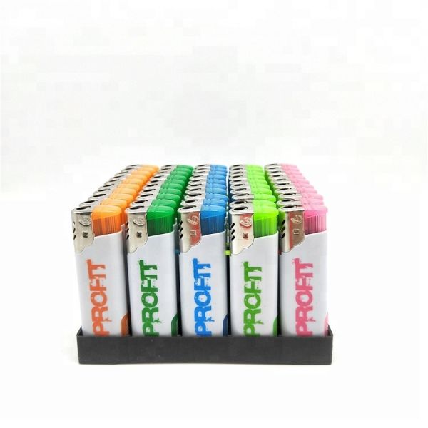 Promotional Price Plastic Refillable Windproof Lighter with LED Lamp