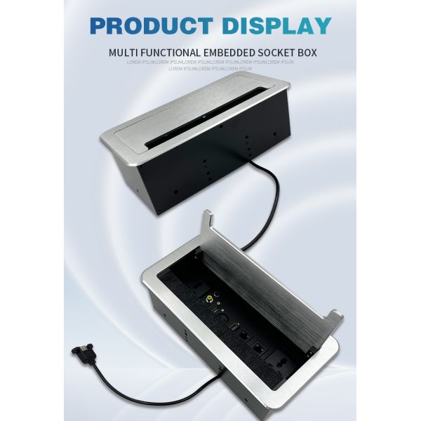 Flip Cover Socket Desktop Electrical Power Socket Universal Conference Furniture Tabletop Power Socket Outlet Box