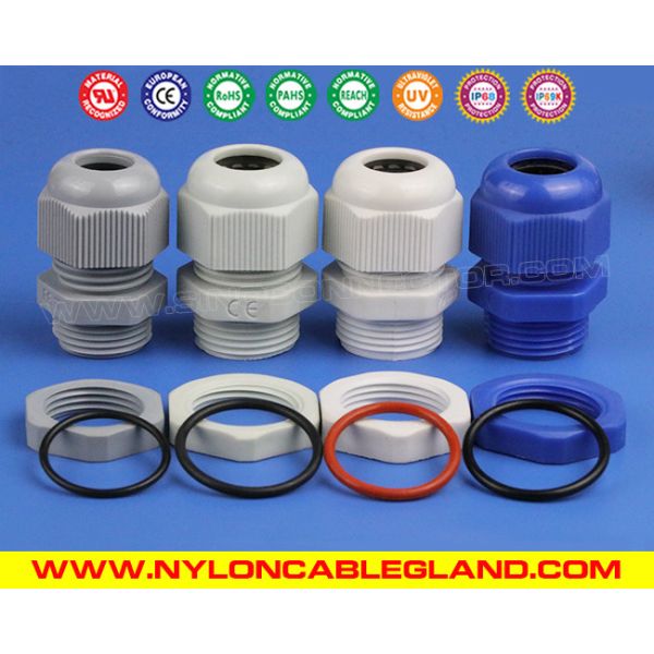 IP68/IP69K Waterproof Polymer Nylon Cable Glands M20 (6-12mm) with O-ring for Junction Boxes Plastic Metric Cable Gland, IP68 Watertight Cable Seal Joint Connector M20 (6-12mm) with O-ring for Junction Box