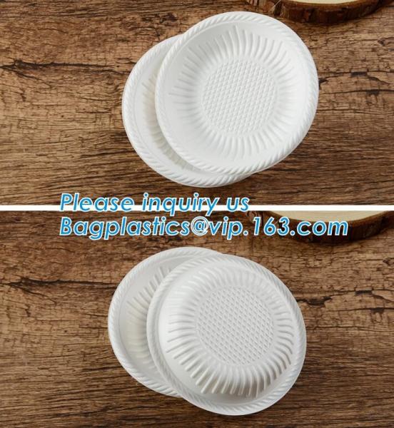 Compostable custom environmental biodegradable trays disposable sugarcane pulp paper plate,Wheat Straw Fiber, Bagasse Su