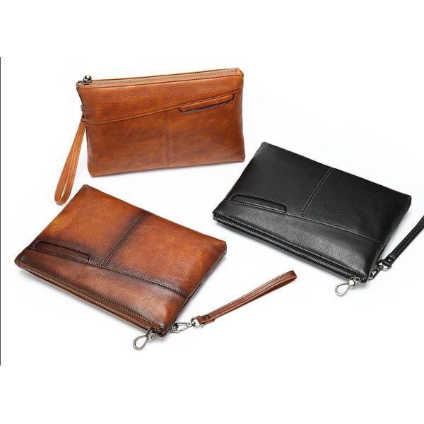 Cross-Border European And American Men'S Handbags Genuine Leather Men'S Handbags Retro Fashion Cowhide Men'S Bags Large Capacity Wholesale