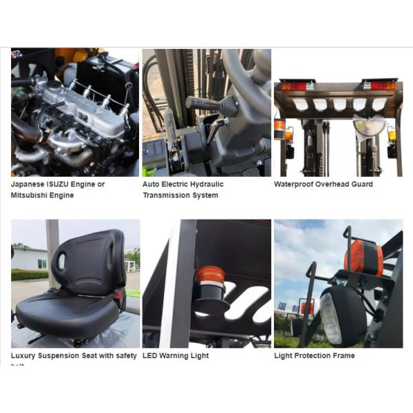 Multifunctional Diesel Powered Forklift 2000kg Loading Capacity For Construction