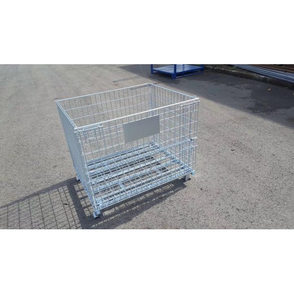 Warehouse Mesh Box Foldable Wire Container Foldable Stackable