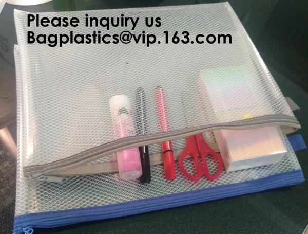Buy A4 Mesh Plastic Expanding File Folder A5 Bag，Promotion Weatherproof Mesh Zipper Storage Document Bag A4 File Bags at wholesale prices