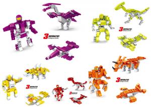 Transformer Dinosaur Robot Plastic Interlocking Building Blocks 6 Styles Convertable