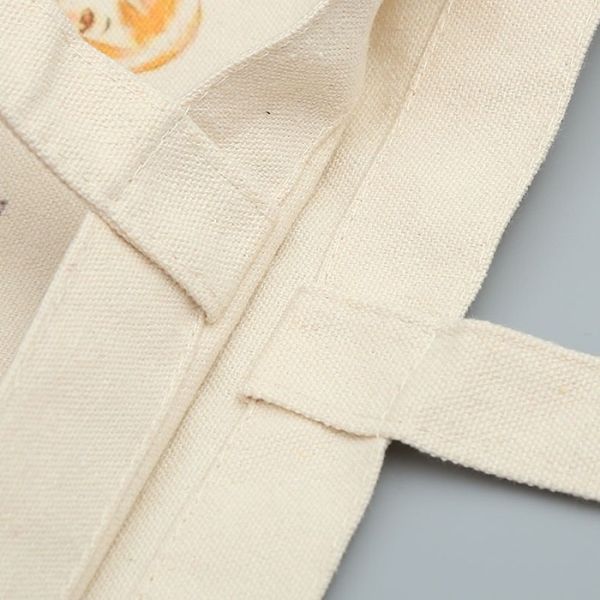 Custom Printed Blank White Reusable Canvas Shopping Bags Foldable Style