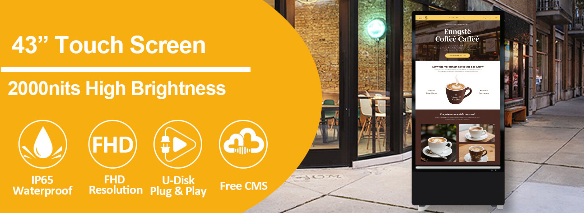 178° Viewing Angle Customized Outdoor Portable Digital Display Portable and Customized for Outdoor Viewing