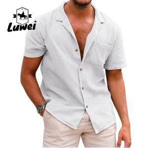 Quality Button Collar Men Casual Shirts Single Breasted Retro Slim Full Plus Size for sale