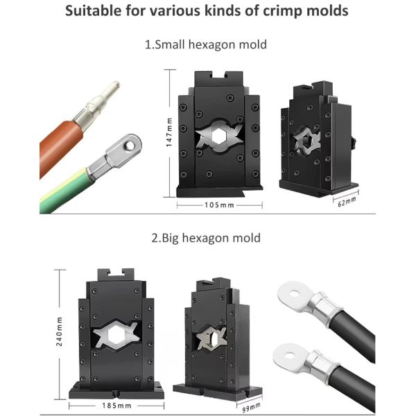 20-Tons Hexagonal Profile Copper Eyelet Crimping Machine 10-120sqmm Terminal Cable Manufacturing Equipment