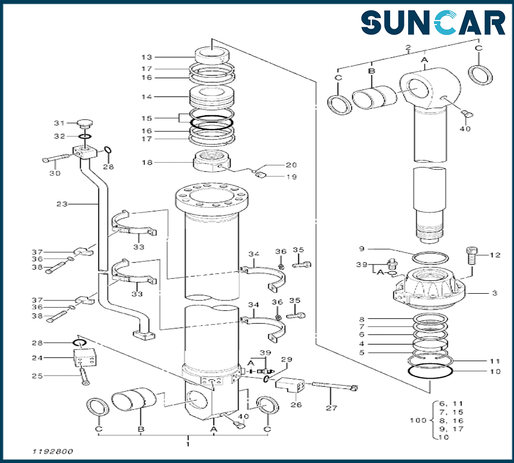 Hitachi 4699081 Arm Cylinder Seal Kit For Excavator [EX1200-6] Repair Kit