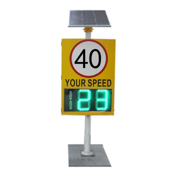 Road Warning Portable Radar Speed Sign with Solar Power Input AC 220V and LED
