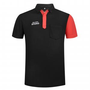 China M to 3XL Mens Polo T Shirt V Neck Color Red Contrast Black on sale