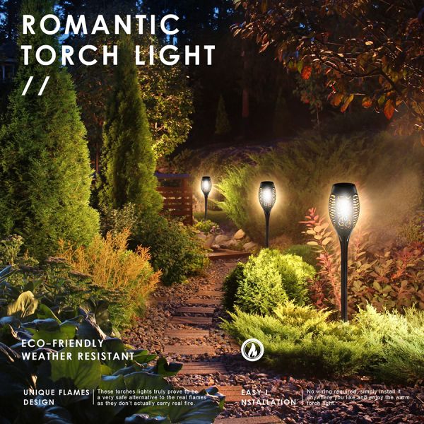 12LED 33LED Flickering Waterproof Garden Decor Landscape Lawn Lamp Path Lighting Torch Outdoor Light Solar Flame Torch Light