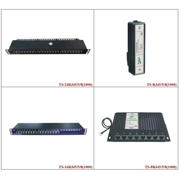1000 Mbits/S RJ45 Surge Protector , Ethernet Surge Protector With 24 Channel Ports