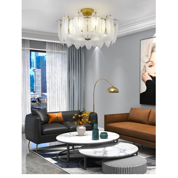 Light Luxury Ceiling Lamp Post Modern Minimalist Bedroom Lamp Creative leaf Chandelier(WH-CA-77)
